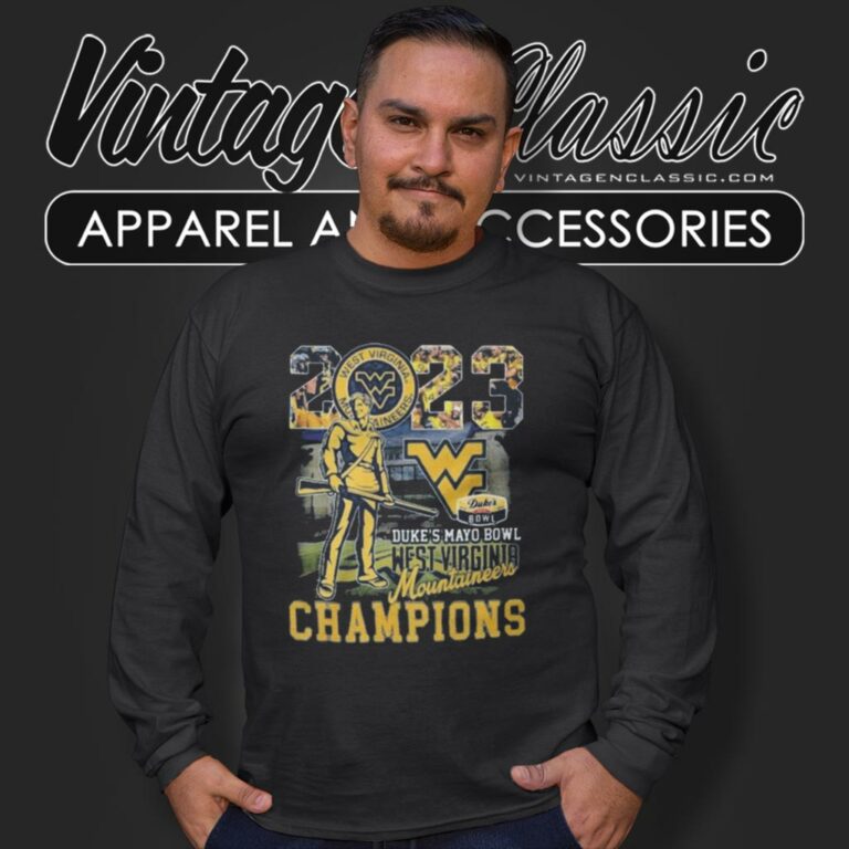 2023 Dukes Mayo Bowl Champions West Virginia Mountaineers Long Sleeve Tee 2023 Dukes Mayo Bowl Champions West Virginia Mountaineers Long Sleeve Tee