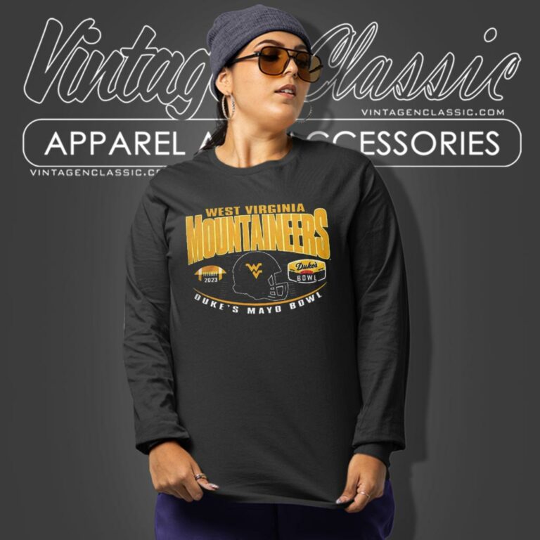 2023 Dukes Mayo Bowl West Virginia Mountaineers Helmet Long Sleeve Tee 2023 Dukes Mayo Bowl West Virginia Mountaineers Helmet Long Sleeve Tee