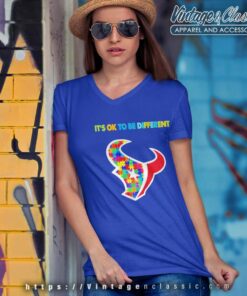 2023 Houston Texans Autism Its Ok To Be Different V Neck TShirt
