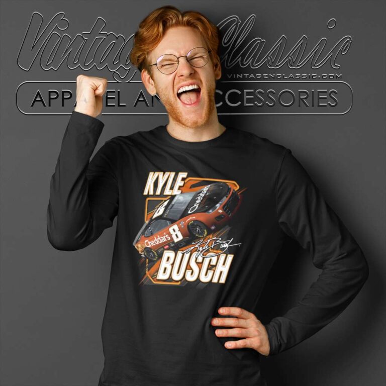 2023 Kyle Busch 8 Car Cheddars Long Sleeve Tee 2023 Kyle Busch 8 Car Cheddars Long Sleeve Tee