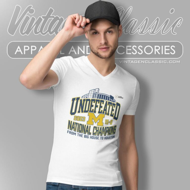 2023 Michigan Wolverines College Football Playoff National Champions V Neck TShirt 2023 Michigan Wolverines College Football Playoff National Champions V Neck TShirt