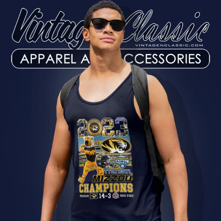 2023 Missouri Tigers Mascot Cotton Bowl Champions Tank Top Racerback 2023 Missouri Tigers Mascot Cotton Bowl Champions Tank Top Racerback