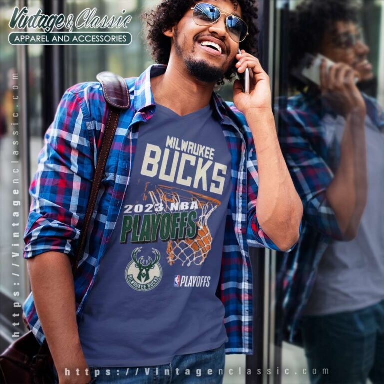 2023 Nba Playoffs Milwaukee Bucks Hype V Neck TShirt 2023 Nba Playoffs Milwaukee Bucks Hype V Neck TShirt