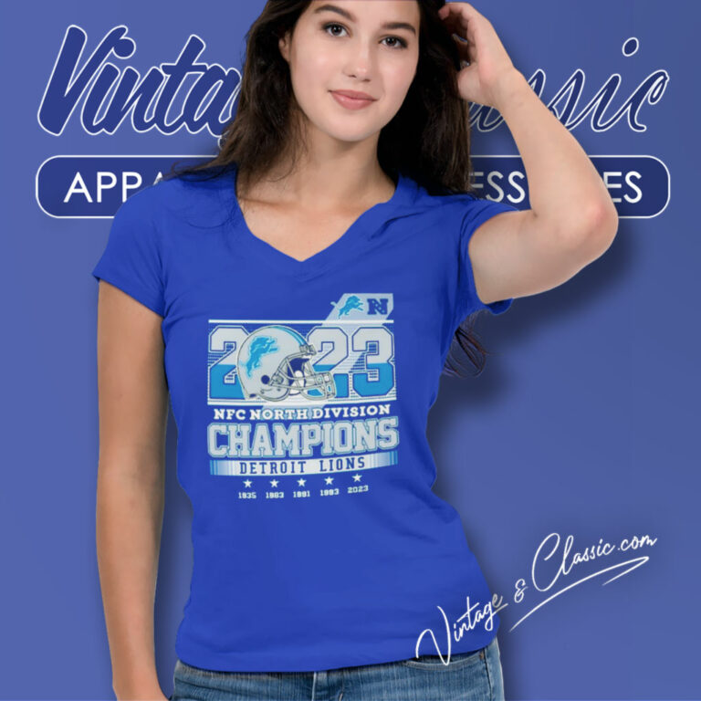 2023 Nfc North Division Champions Lions V Neck TShirt 2023 Nfc North Division Champions Lions V Neck TShirt