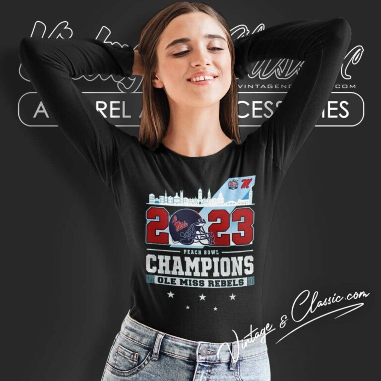 2023 Peach Bowl Champions Ole Miss Long Sleeve Tee 2023 Peach Bowl Champions Ole Miss Long Sleeve Tee