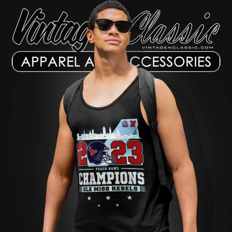 2023 Peach Bowl Champions Ole Miss Tank Top Racerback 2023 Peach Bowl Champions Ole Miss Tank Top Racerback