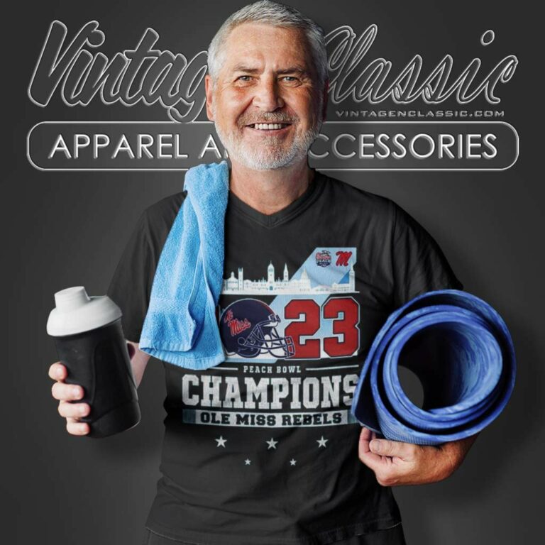 2023 Peach Bowl Champions Ole Miss V Neck TShirt 2023 Peach Bowl Champions Ole Miss V Neck TShirt