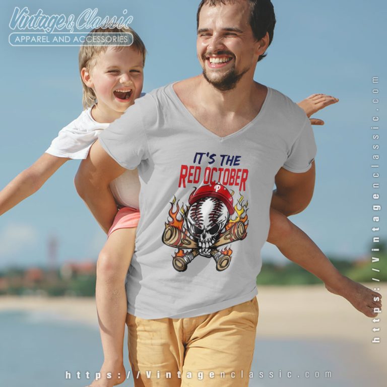 2023 Philadelphia Phillies Its The Red October Baseball V Neck TShirt 2023 Philadelphia Phillies Its The Red October Baseball V Neck TShirt