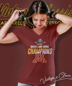 2023 Quick Lane Bowl Minnesota Golden Gophers Champions V Neck TShirt