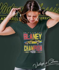 2023 Ryan Blaney Team Penske Nascar Cup Series Champion V Neck TShirt