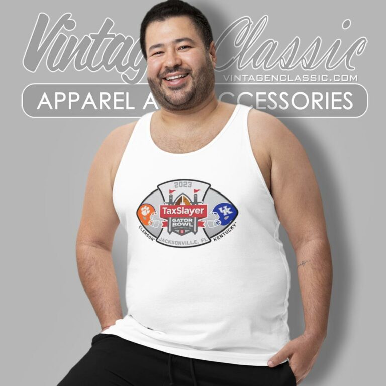2023 Taxslayer Gator Bowl Clemson Tigers Vs Kentucky Wildcats Helmet Tank Top Racerback 2023 Taxslayer Gator Bowl Clemson Tigers Vs Kentucky Wildcats Helmet Tank Top Racerback