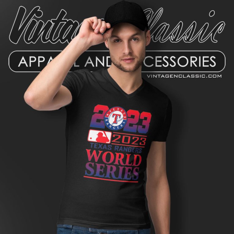 2023 Texas Rangers World Series V Neck TShirt 2023 Texas Rangers World Series V Neck TShirt