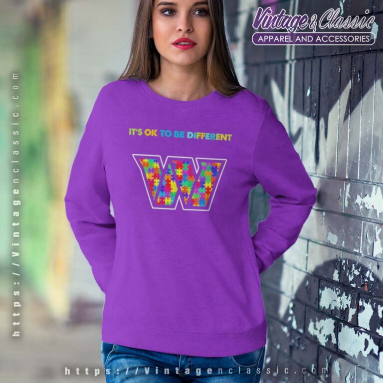 Washington Commanders Autism It’s Ok To Be Different Sweatshirt Washington Commanders Autism It’s Ok To Be Different Sweatshirt