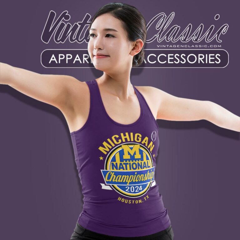 2024 Michigan Wolverines Cfp National Championship Houston Tx Tank Top Racerback 2024 Michigan Wolverines Cfp National Championship Houston Tx Tank Top Racerback