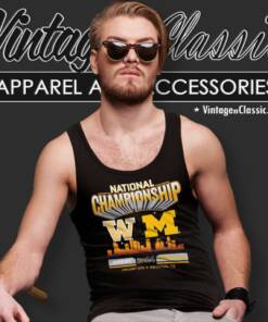 2024 National Championship Game Head To Head Skyline Michigan Wolverines Vs Washington Huskies Tank Top Racerback