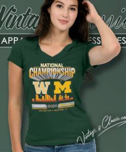 2024 National Championship Game Head To Head Skyline Michigan Wolverines Vs Washington Huskies V Neck TShirt