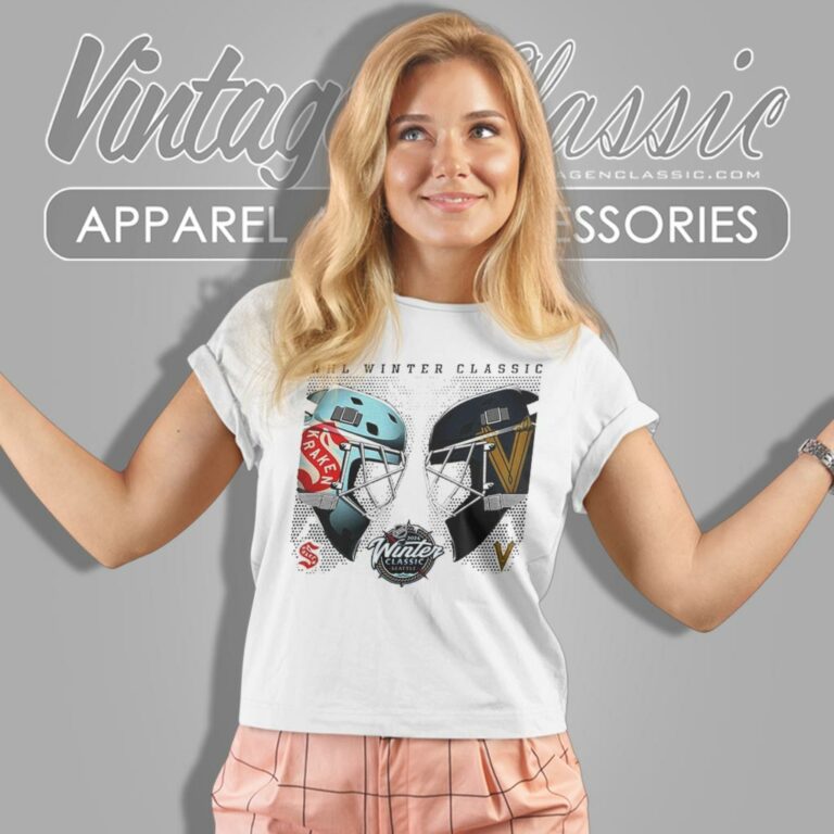 2024 Nhl Winter Classic Seattle Kraken Vs Vegas Golden Knights Helmet Logo Women T Shirt 2024 Nhl Winter Classic Seattle Kraken Vs Vegas Golden Knights Helmet Logo Women T Shirt