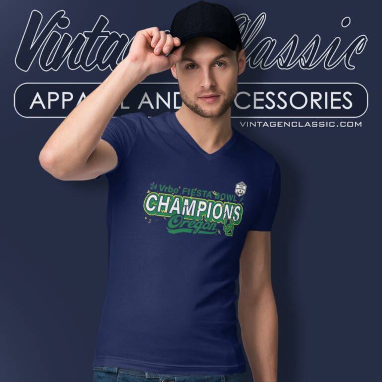 2024 Oregon Ducks Fiesta Bowl Champions V Neck TShirt 2024 Oregon Ducks Fiesta Bowl Champions V Neck TShirt