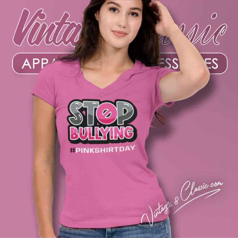 2024 Pink Shirt Day V Neck TShirt 1 2024 Pink Shirt Day V Neck TShirt 1