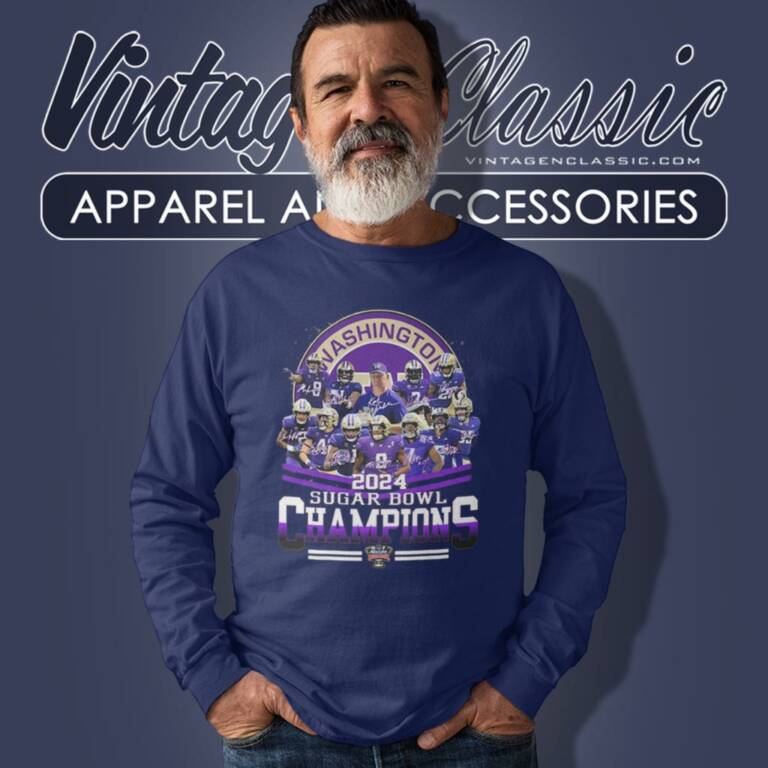 2024 Washington Huskies Sugar Bowl Champions Football Signatures Long Sleeve Tee 2024 Washington Huskies Sugar Bowl Champions Football Signatures Long Sleeve Tee