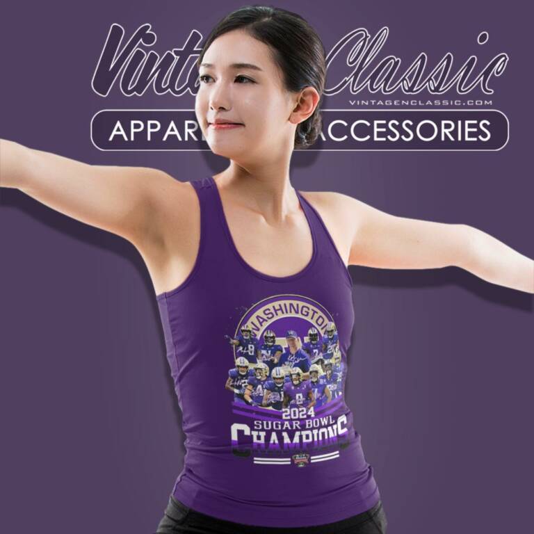 2024 Washington Huskies Sugar Bowl Champions Football Signatures Tank Top Racerback 2024 Washington Huskies Sugar Bowl Champions Football Signatures Tank Top Racerback