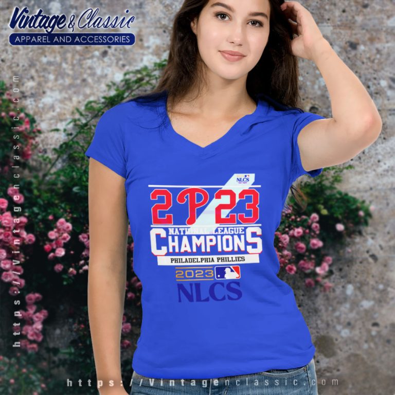 2p23 National League Champions Philadelphia Phillies 2023 Nlcs V Neck TShirt 2p23 National League Champions Philadelphia Phillies 2023 Nlcs V Neck TShirt