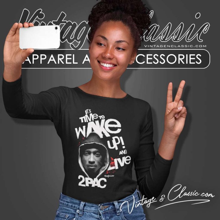 2pac Wake Up Relaxed Fit Long Sleeve Tee 2pac Wake Up Relaxed Fit Long Sleeve Tee