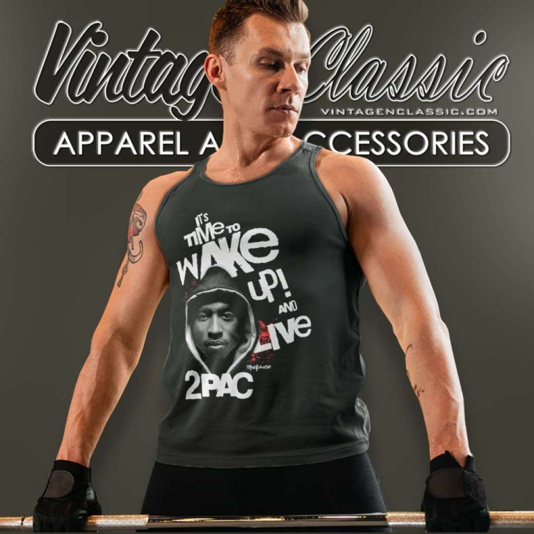 2pac Wake Up Relaxed Fit Tank Top Racerback 2pac Wake Up Relaxed Fit Tank Top Racerback