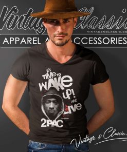 2pac Wake Up Relaxed Fit V Neck TShirt