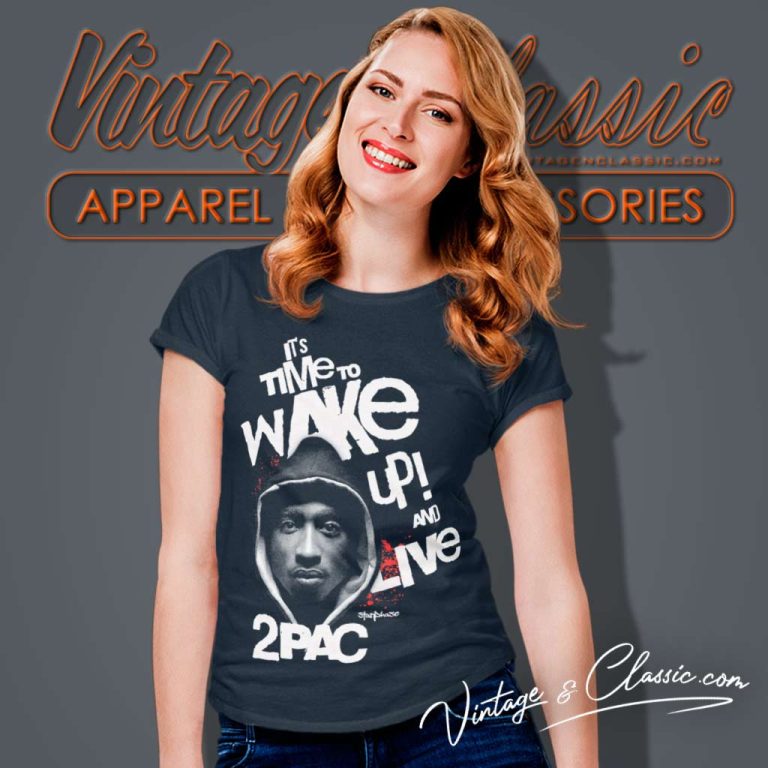 2pac Wake Up Relaxed Fit Women TShirt 2pac Wake Up Relaxed Fit Women TShirt