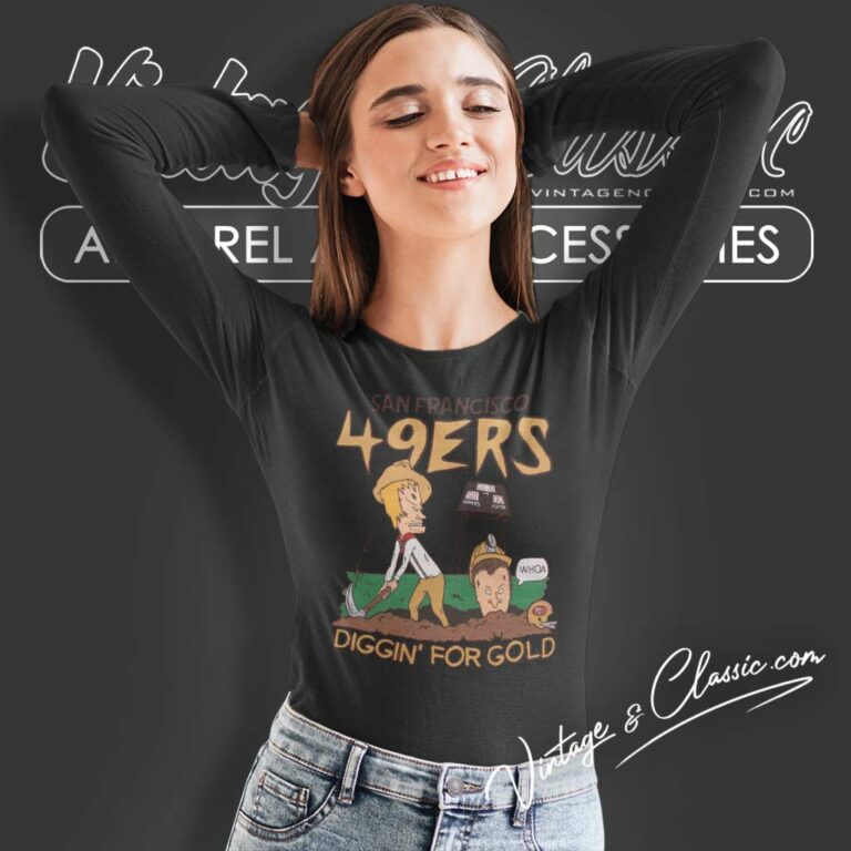 49ers Diggin For Gold Beavis And Butt Head Long Sleeve Tee 49ers Diggin For Gold Beavis And Butt Head Long Sleeve Tee