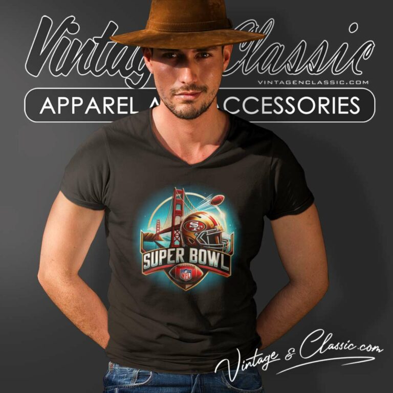 49ers Logo Super Bowl Champions 2024 V Neck TShirt 49ers Logo Super Bowl Champions 2024 V Neck TShirt