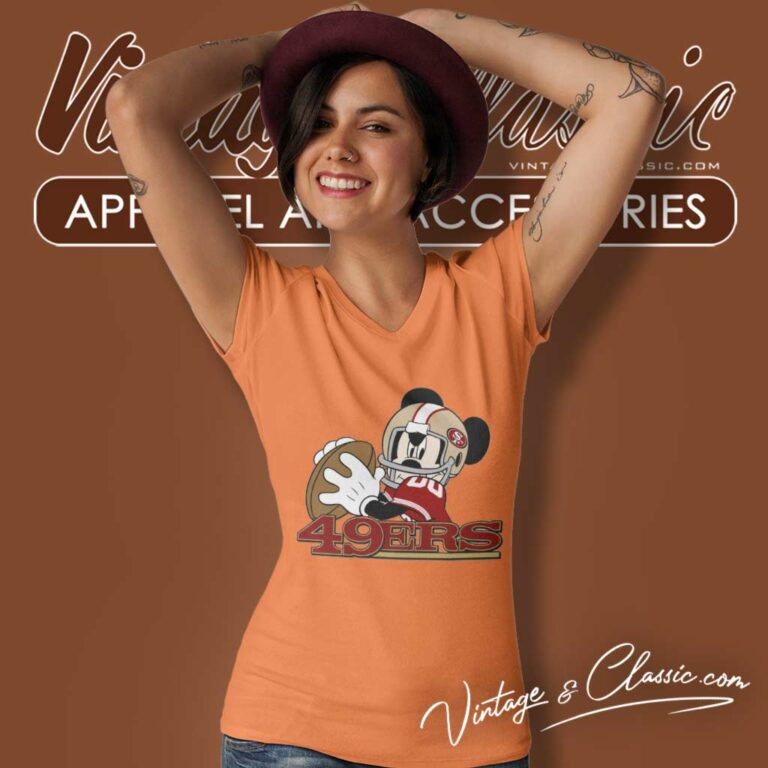 49ers Mickey Mouse Disney V Neck TShirt 49ers Mickey Mouse Disney V Neck TShirt