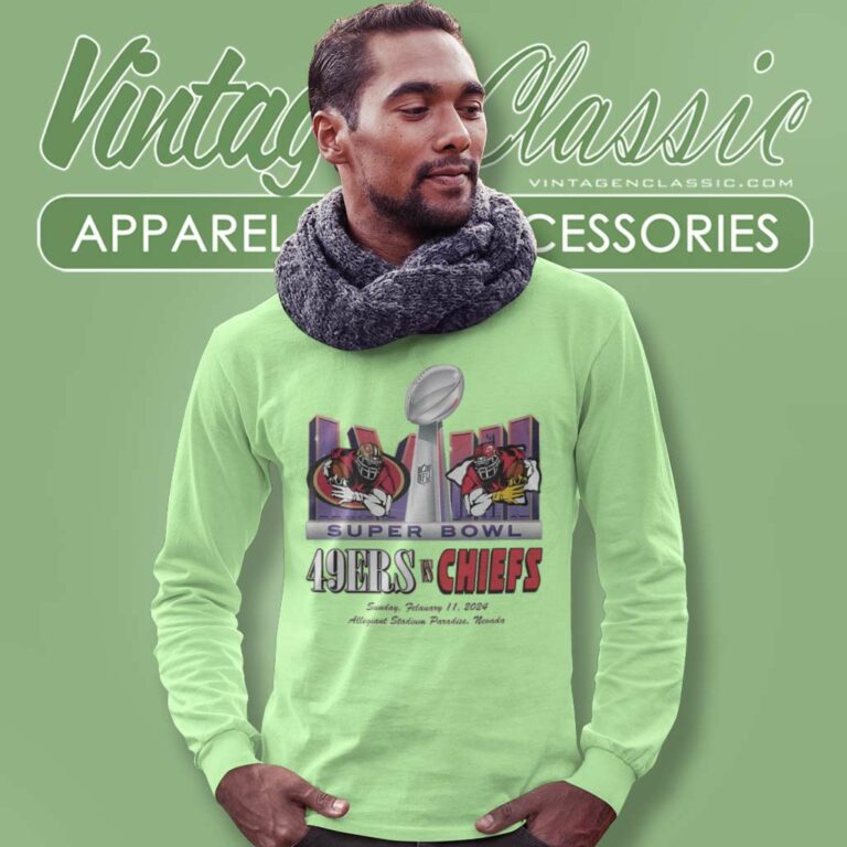49ers Vs Chiefs Super Bowl Lviii Long Sleeve Tee 49ers Vs Chiefs Super Bowl Lviii Long Sleeve Tee