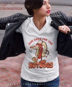 4th Of July Funny Hot Dog Baseball Lovers V Neck TShirt