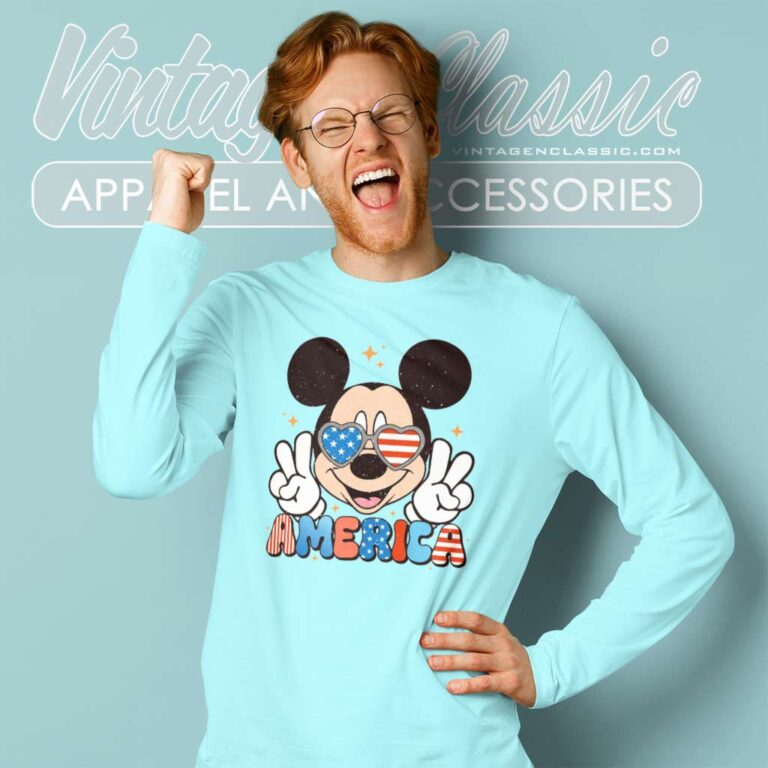 4th Of July Mickey American Freedom Long Sleeve Tee 4th Of July Mickey American Freedom Long Sleeve Tee