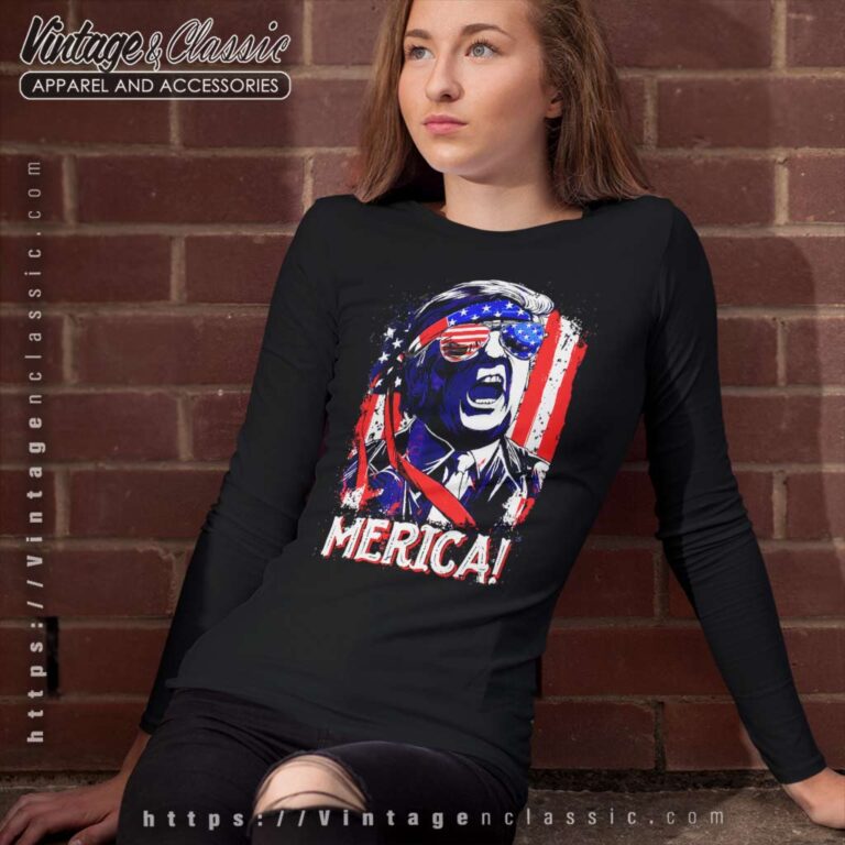 4th Of July Trump Merica Long Sleeve Tee 4th Of July Trump Merica Long Sleeve Tee