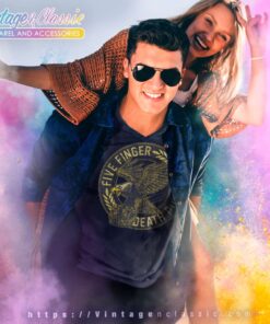 5fdp Eagle Black And Gold V Neck TShirt