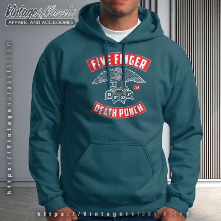 5fdp Rocker Crest Distressed Hoodie 5fdp Rocker Crest Distressed Hoodie