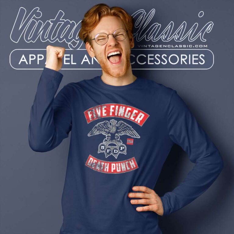 5fdp Rocker Crest Distressed Long Sleeve Tee 5fdp Rocker Crest Distressed Long Sleeve Tee