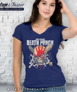 5fdp Warhead Skull Front Back Print V Neck TShirt