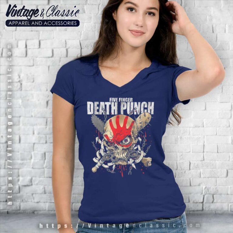 5fdp Warhead Skull Front Back Print V Neck TShirt 5fdp Warhead Skull Front Back Print V Neck TShirt