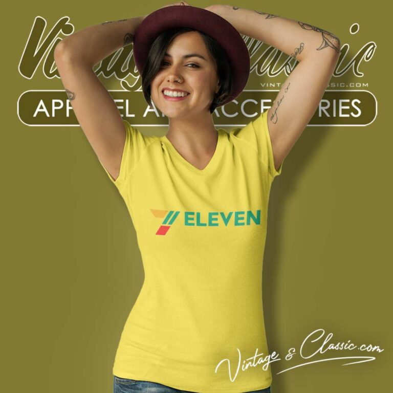 7 Eleven Logo Basic V Neck TShirt 7 Eleven Logo Basic V Neck TShirt