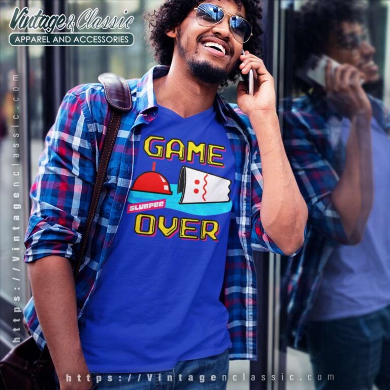 7 Eleven Pac Man Game Over V Neck TShirt 7 Eleven Pac Man Game Over V Neck TShirt