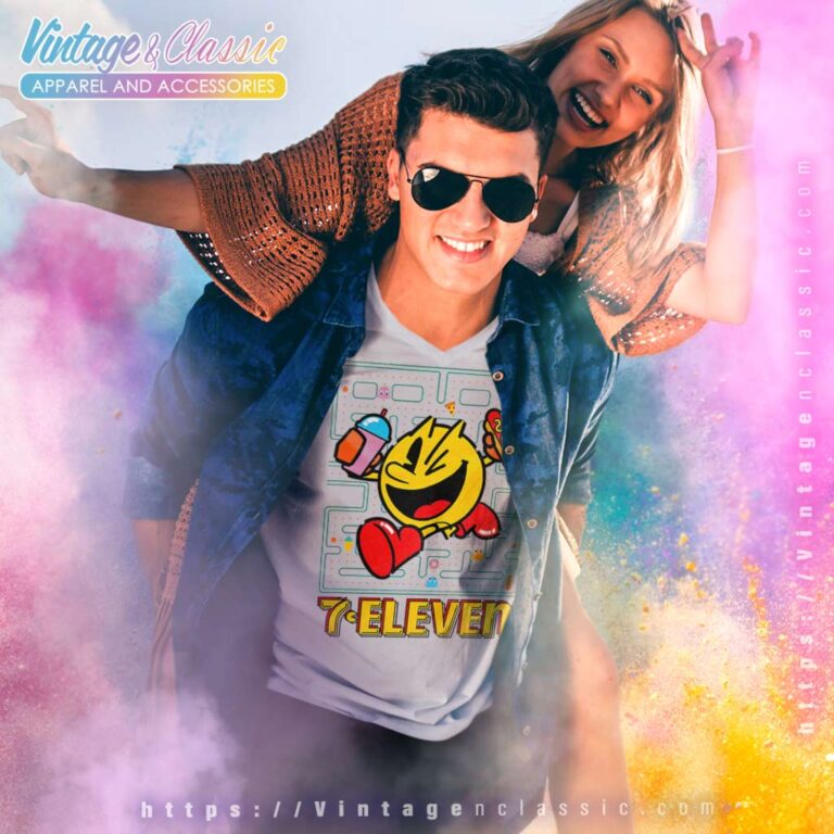 7 Eleven Pac Man Gameboard V Neck TShirt 7 Eleven Pac Man Gameboard V Neck TShirt