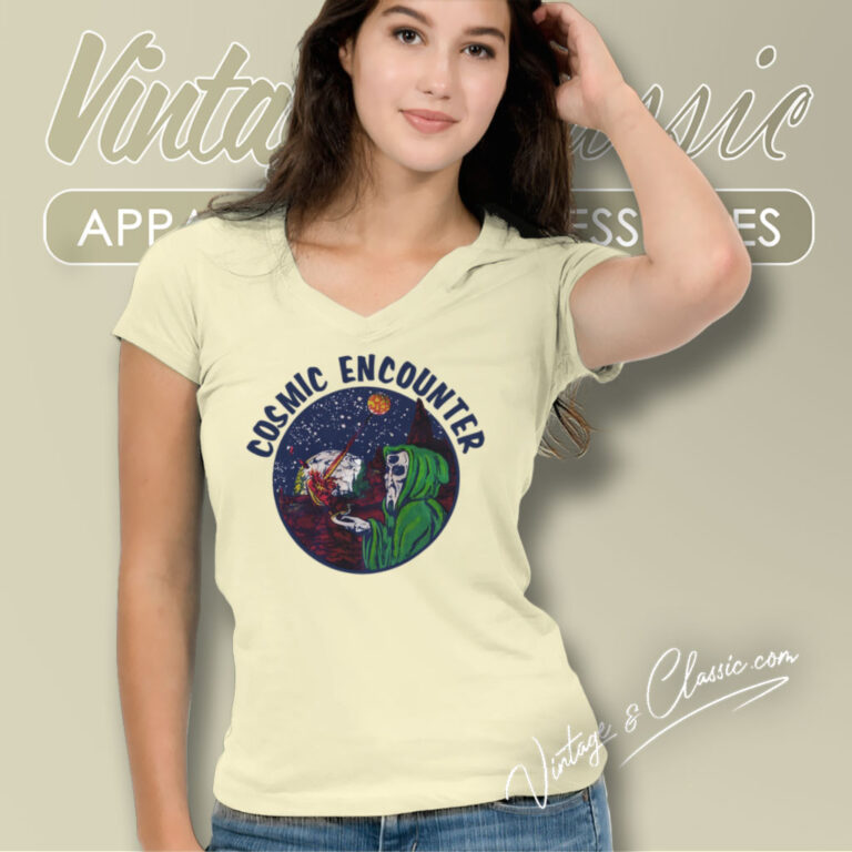 70s Cosmic Encounter Game V Neck TShirt 70s Cosmic Encounter Game V Neck TShirt