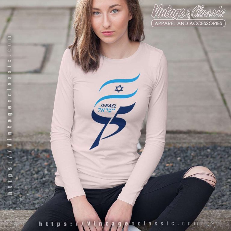 75 Years Of Israel Flag Shirt I Stand With Israel Long Sleeve Tee 75 Years Of Israel Flag Shirt I Stand With Israel Long Sleeve Tee