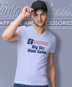 80S Big Sky State Games Shirt 4 80 S Big Sky State Games V Neck TShirt