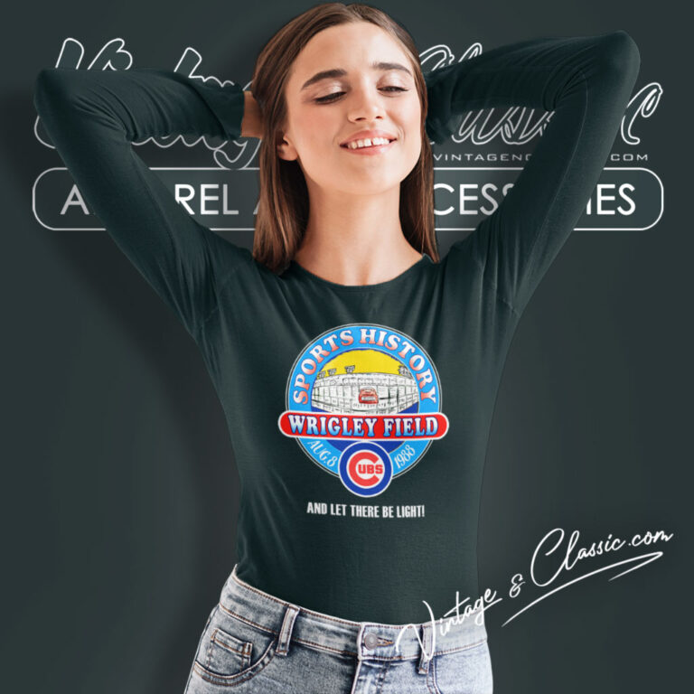 80s Chicago Cubs Wrigley Field Night Game Long Sleeve Tee 80s Chicago Cubs Wrigley Field Night Game Long Sleeve Tee