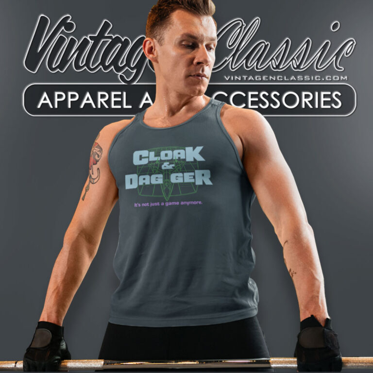 80s Vintage Cloak Dagger Game Tank Top Racerback 80s Vintage Cloak Dagger Game Tank Top Racerback
